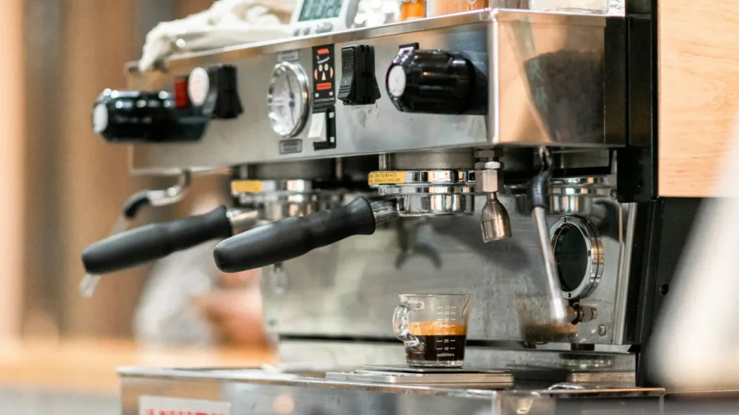 A PID temperature readout mounted on a single-boiler espresso machine