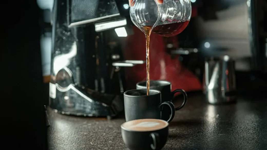 A dosed portafilter basket ready to tamp
