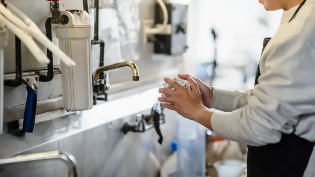 Heavy limescale coating the inside of an espresso boiler