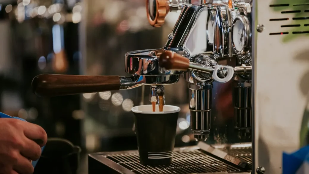 Pulling a manual shot on a semi-automatic espresso machine