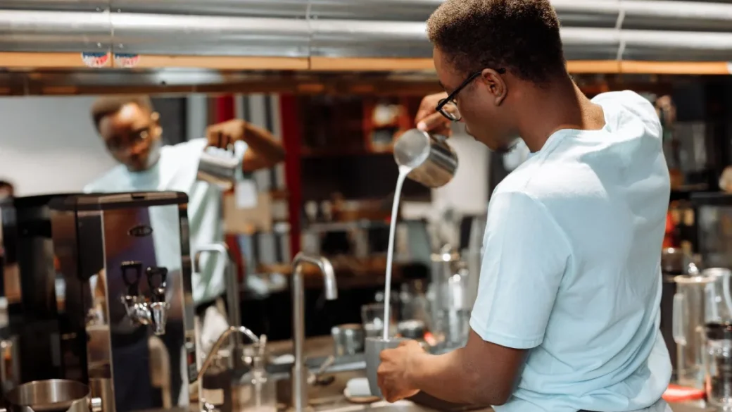 Texturing milk with the Barista Express steam wand