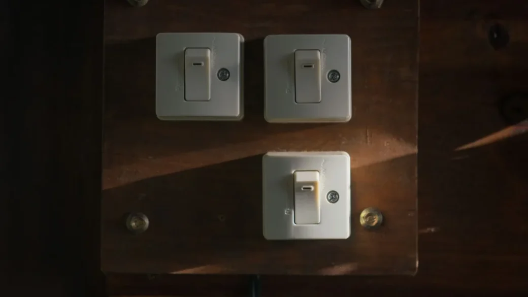 The steam switch and indicator light on a Rancilio Silvia control panel
